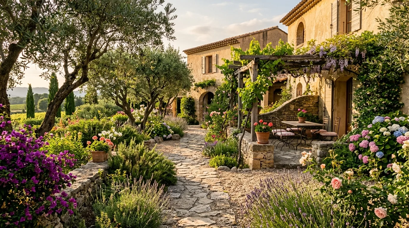 Stone Patio With Soft Planting